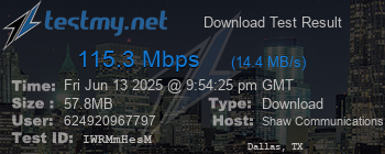 Speed Test Result