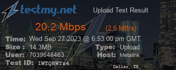 Speed Test Result