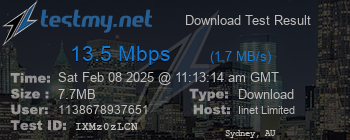Speed Test Result