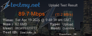 Speed Test Result