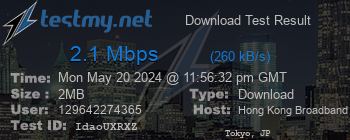 Speed Test Result