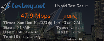 Speed Test Result