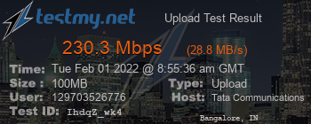 Speed Test Result