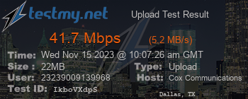 Speed Test Result