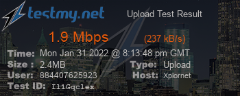 Speed Test Result