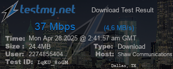 Speed Test Result