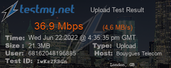 Speed Test Result