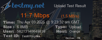 Speed Test Result