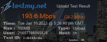 Speed Test Result