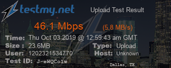 Speed Test Result