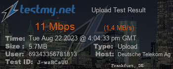Speed Test Result