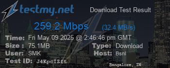 Speed Test Result