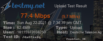 Speed Test Result