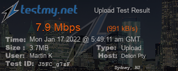 Speed Test Result