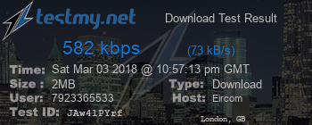 Speed Test Result