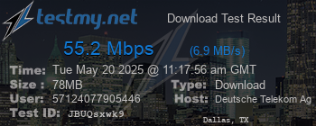 Speed Test Result