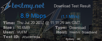 Speed Test Result