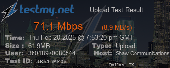 Speed Test Result