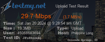 Speed Test Result