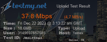 Speed Test Result