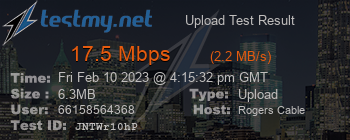 Speed Test Result