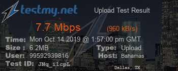 Speed Test Result