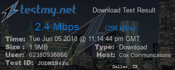 Speed Test Result