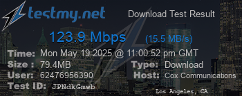 Speed Test Result