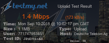 Speed Test Result