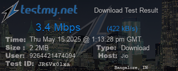 Speed Test Result