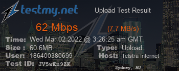 Speed Test Result