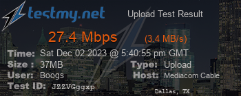 Speed Test Result