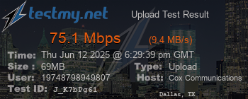 Speed Test Result
