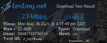 Speed Test Result