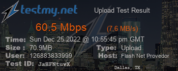 Speed Test Result