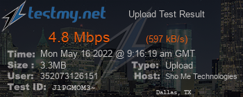 Speed Test Result