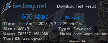 Speed Test Result