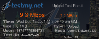 Speed Test Result