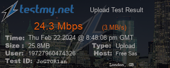 Speed Test Result