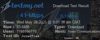 Speed Test Result
