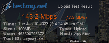 Speed Test Result