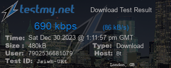 Speed Test Result