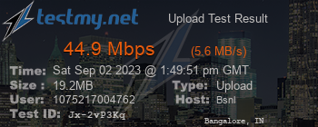 Speed Test Result