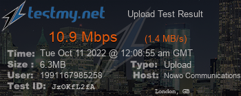 Speed Test Result