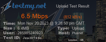 Speed Test Result