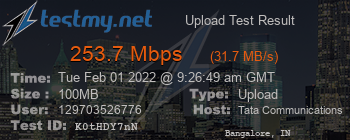 Speed Test Result