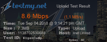 Speed Test Result