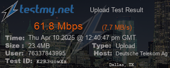 Speed Test Result