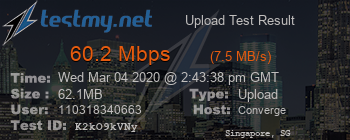 Speed Test Result