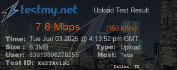 Speed Test Result